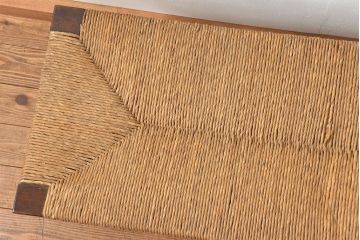 中古 ビンテージ 松本民芸家具 ラッシ長スツール(5)(ベンチ、長椅子、イス)