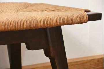 中古 ビンテージ 松本民芸家具 ラッシ長スツール(5)(ベンチ、長椅子、イス)