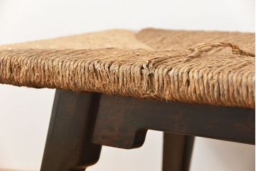 中古 ビンテージ 松本民芸家具 ラッシ長スツール(5)(ベンチ、長椅子、イス)