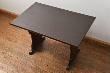 中古 ビンテージ 松本民芸家具 二本脚食卓テーブル(机、ダイニングテーブル)