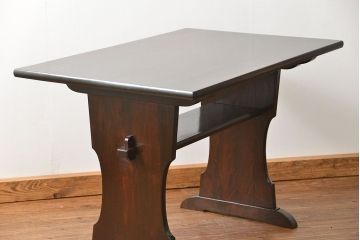 中古 ビンテージ 松本民芸家具 二本脚食卓テーブル(机、ダイニングテーブル)
