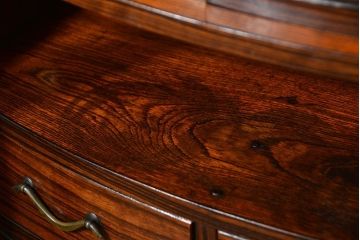 アンティーク家具　アンティーク 前面縞黒檀の美しい二段重ね茶箪笥(収納棚)