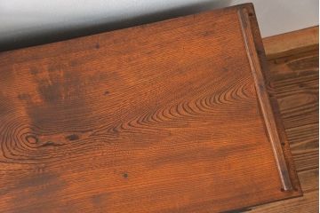 アンティーク家具　アンティーク 前面縞黒檀の美しい二段重ね茶箪笥(収納棚)