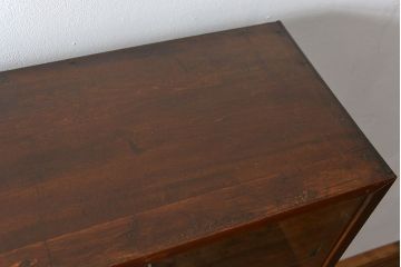 レトロ家具　昭和レトロ シンプルで大振りな本箱(アンティークブックケース、収納棚)