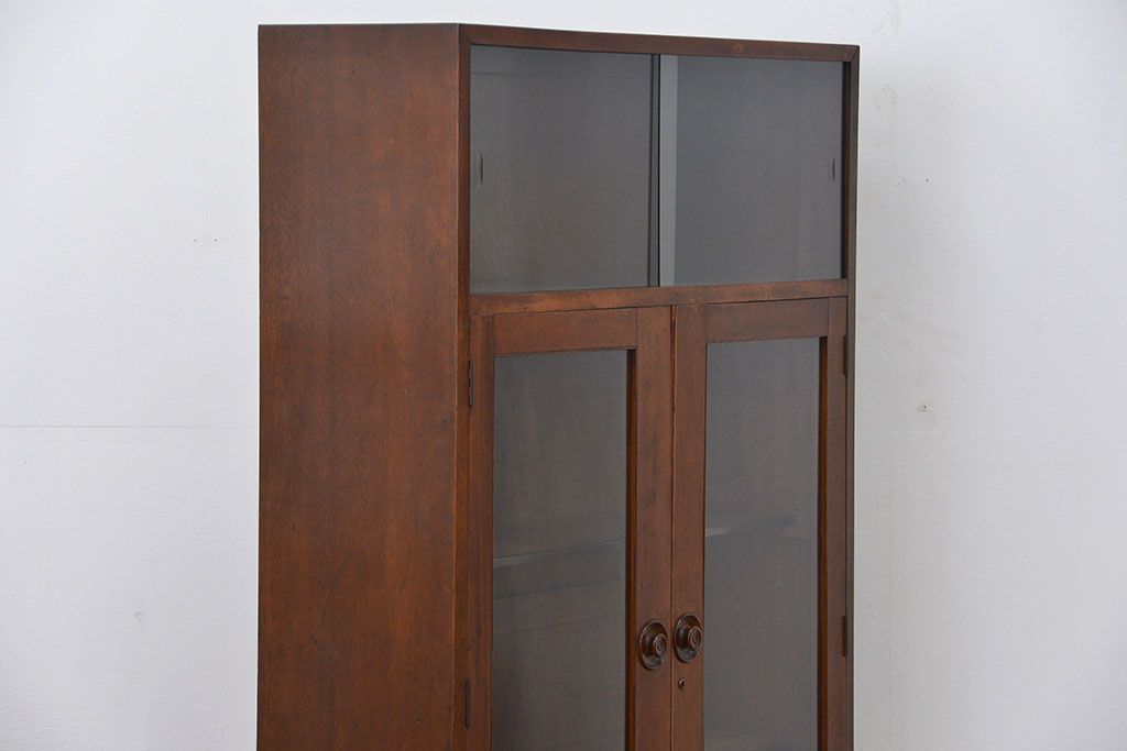 レトロ家具　昭和レトロ シンプルで大振りな本箱(アンティークブックケース、収納棚)