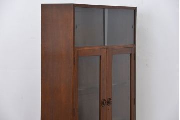 レトロ家具　昭和レトロ シンプルで大振りな本箱(アンティークブックケース、収納棚)