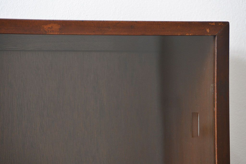 レトロ家具　昭和レトロ シンプルで大振りな本箱(アンティークブックケース、収納棚)