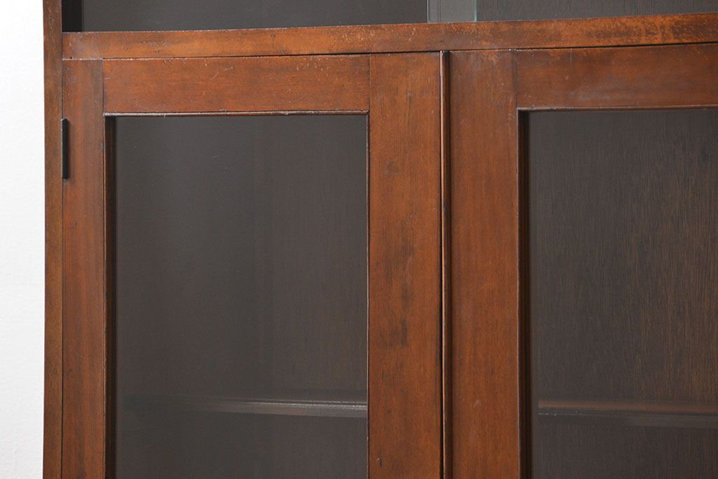 レトロ家具　昭和レトロ シンプルで大振りな本箱(アンティークブックケース、収納棚)