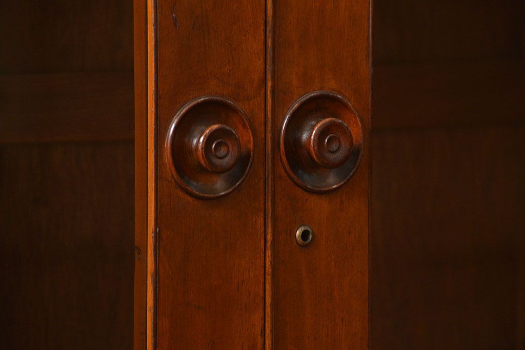 レトロ家具　昭和レトロ シンプルで大振りな本箱(アンティークブックケース、収納棚)