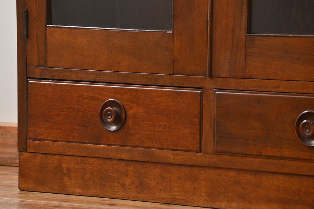 レトロ家具　昭和レトロ シンプルで大振りな本箱(アンティークブックケース、収納棚)