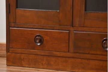 レトロ家具　昭和レトロ シンプルで大振りな本箱(アンティークブックケース、収納棚)