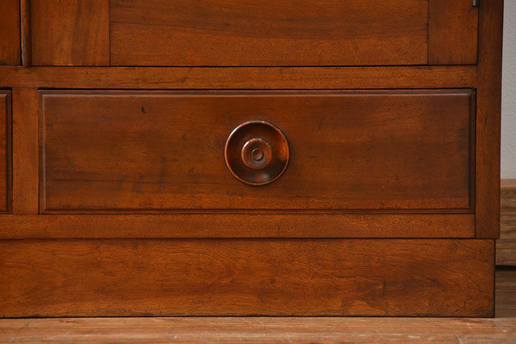 レトロ家具　昭和レトロ シンプルで大振りな本箱(アンティークブックケース、収納棚)