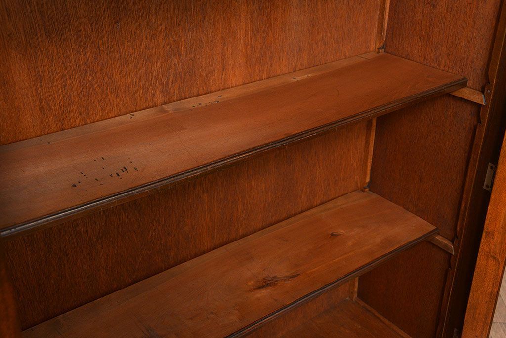 レトロ家具　昭和レトロ シンプルで大振りな本箱(アンティークブックケース、収納棚)