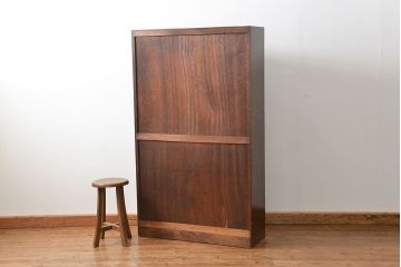 レトロ家具　昭和レトロ シンプルで大振りな本箱(アンティークブックケース、収納棚)