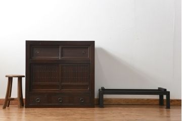 アンティーク家具　古民具・骨董 鉄脚付きの三尺水屋箪笥 サイドボード(収納棚、リビングボード)
