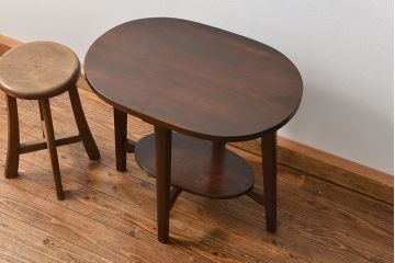 レトロ家具　昭和レトロ かわいいデザイン!上質なラウンドテーブル(カフェテーブル、コーヒーテーブル、サイドテーブル、センターテーブル)