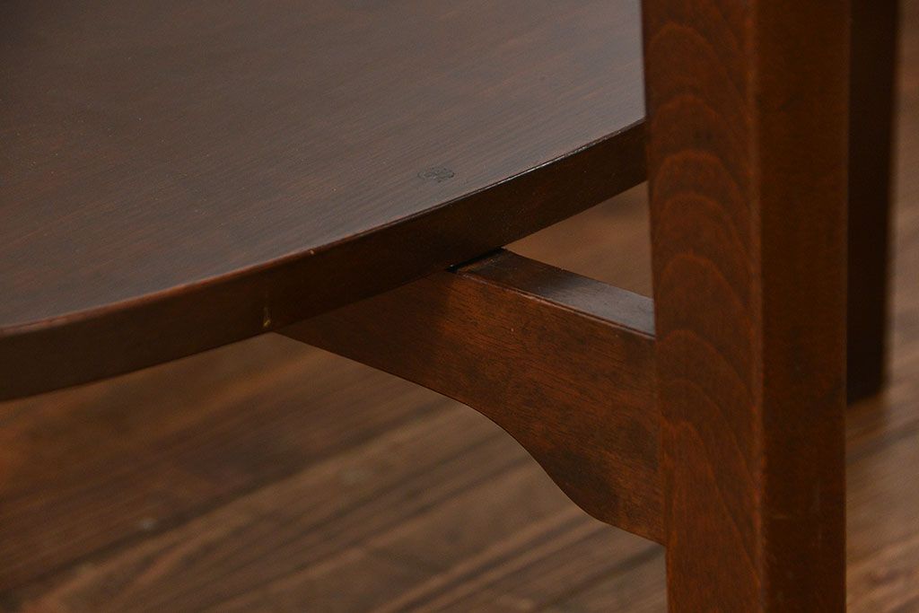 レトロ家具　昭和レトロ かわいいデザイン!上質なラウンドテーブル(カフェテーブル、コーヒーテーブル、サイドテーブル、センターテーブル)