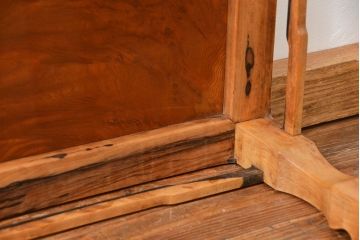 アンティーク家具　古民具・骨董 杢目の素晴らしい欅材と黒柿無垢材の高級座卓(2)(テーブル、座机)