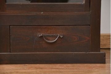 アンティーク家具　古民具・骨董 シンプルな四尺関西収納棚(水屋箪笥、ガラスケース、飾り棚)