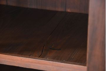 アンティーク家具　古民具・骨董 シンプルな四尺関西収納棚(水屋箪笥、ガラスケース、飾り棚)