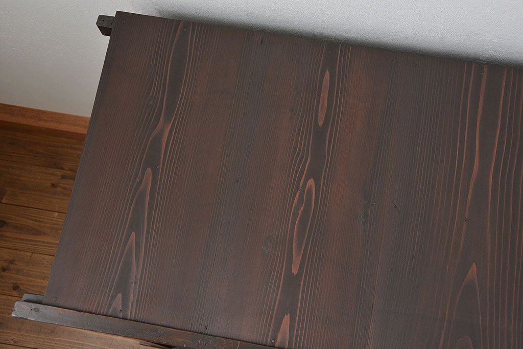 アンティーク家具　古民具・骨董 シンプルな四尺関西収納棚(水屋箪笥、ガラスケース、飾り棚)