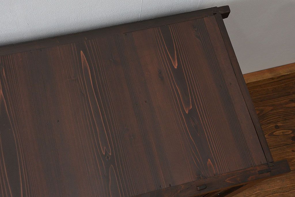 アンティーク家具　古民具・骨董 シンプルな四尺関西収納棚(水屋箪笥、ガラスケース、飾り棚)