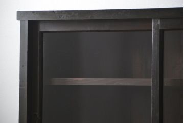 アンティーク家具　古民具・骨董　シックな15杯引き出し収納棚(ガラスケース、飾り棚、百味箪笥、薬箪笥)