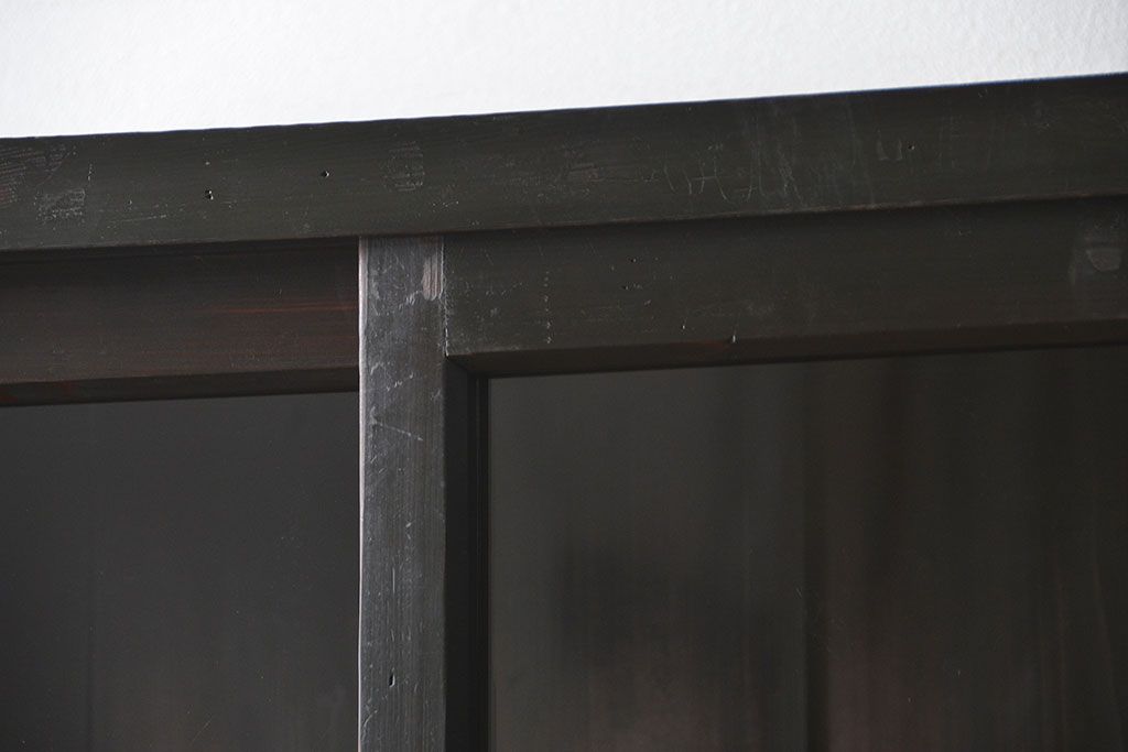 アンティーク家具　古民具・骨董　シックな15杯引き出し収納棚(ガラスケース、飾り棚、百味箪笥、薬箪笥)