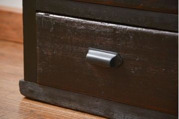 アンティーク家具　古民具・骨董　シックな15杯引き出し収納棚(ガラスケース、飾り棚、百味箪笥、薬箪笥)