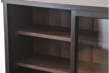 アンティーク家具　古民具・骨董　シックな15杯引き出し収納棚(ガラスケース、飾り棚、百味箪笥、薬箪笥)