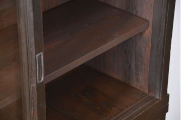 アンティーク家具　古民具・骨董　シックな15杯引き出し収納棚(ガラスケース、飾り棚、百味箪笥、薬箪笥)