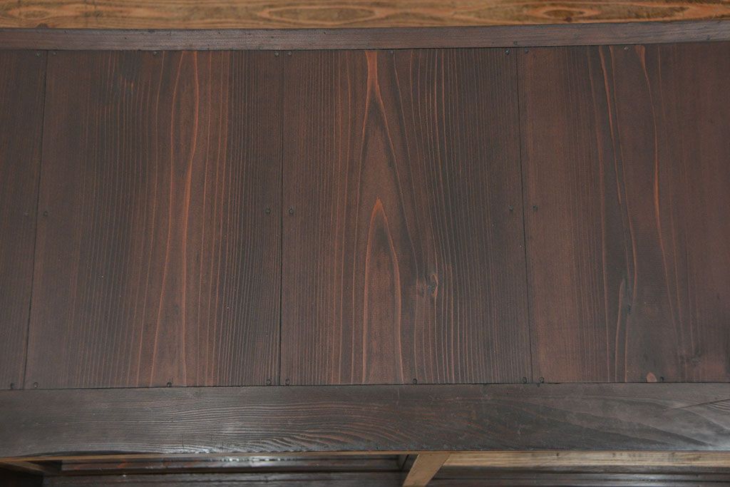 アンティーク家具　古民具・骨董　シックな15杯引き出し収納棚(ガラスケース、飾り棚、百味箪笥、薬箪笥)