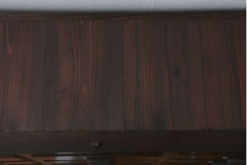 アンティーク家具　古民具・骨董　シックな15杯引き出し収納棚(ガラスケース、飾り棚、百味箪笥、薬箪笥)