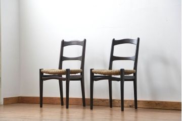中古 ビンテージ 松本民芸家具 ラッシチェア2脚セット 定価1脚約74000円(椅子、イス)