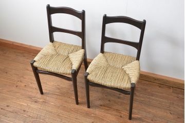 中古 ビンテージ 松本民芸家具 ラッシチェア2脚セット 定価1脚約74000円(椅子、イス)