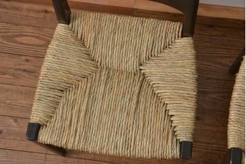 中古 ビンテージ 松本民芸家具 ラッシチェア2脚セット 定価1脚約74000円(椅子、イス)