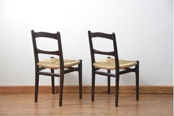 中古 ビンテージ 松本民芸家具 ラッシチェア2脚セット 定価1脚約74000円(椅子、イス)