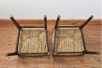 中古 ビンテージ 松本民芸家具 ラッシチェア2脚セット 定価1脚約74000円(椅子、イス)