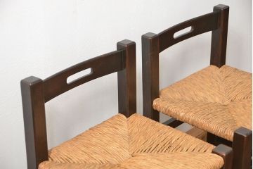 中古 ビンテージ 松本民芸家具 ラッシチェア2脚セット(1) (イス、椅子)