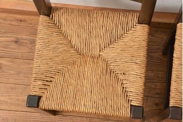 中古 ビンテージ 松本民芸家具 ラッシチェア2脚セット(1) (イス、椅子)