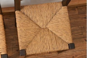 中古 ビンテージ 松本民芸家具 ラッシチェア2脚セット(1) (イス、椅子)