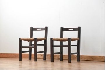 中古 ビンテージ 松本民芸家具 ラッシチェア2脚セット(2) (イス、椅子)