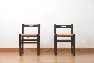 中古 ビンテージ 松本民芸家具 ラッシチェア2脚セット(2) (イス、椅子)