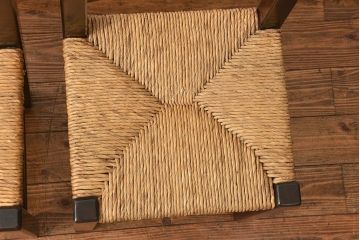中古 ビンテージ 松本民芸家具 ラッシチェア2脚セット(2) (イス、椅子)