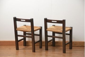 中古 ビンテージ 松本民芸家具 ラッシチェア2脚セット(2) (イス、椅子)