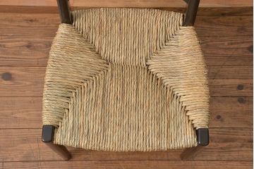 中古 ビンテージ 松本民芸家具 ラッシチェア1脚 定価約74000円(2)(椅子、イス)