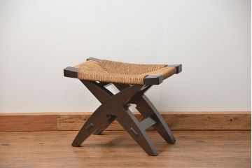 中古 ビンテージ 松本民芸家具 鞍型スツール 定価約62000円(椅子、イス)