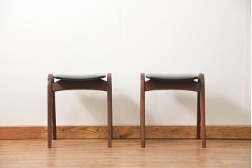 中古 ビンテージ 秋田木工  スタッキングスツール2脚セット(1)(イス、椅子)