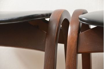 中古 ビンテージ 秋田木工  スタッキングスツール2脚セット(1)(イス、椅子)