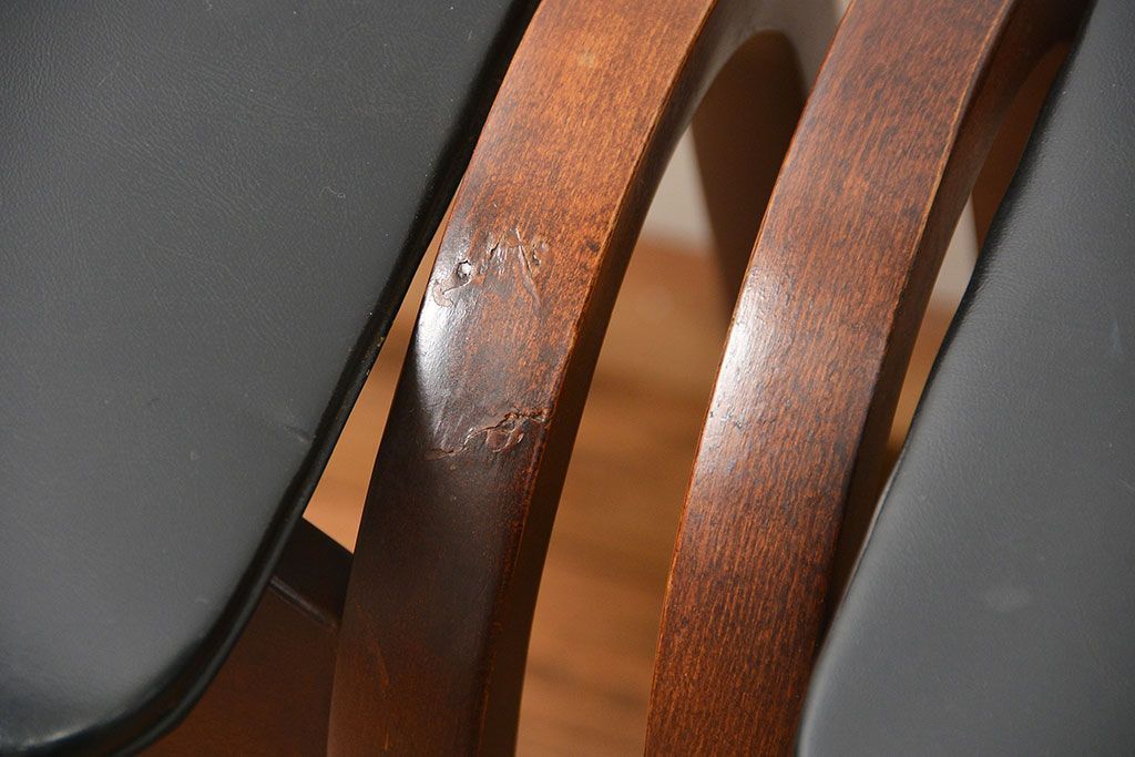 中古 ビンテージ 秋田木工  スタッキングスツール2脚セット(1)(イス、椅子)